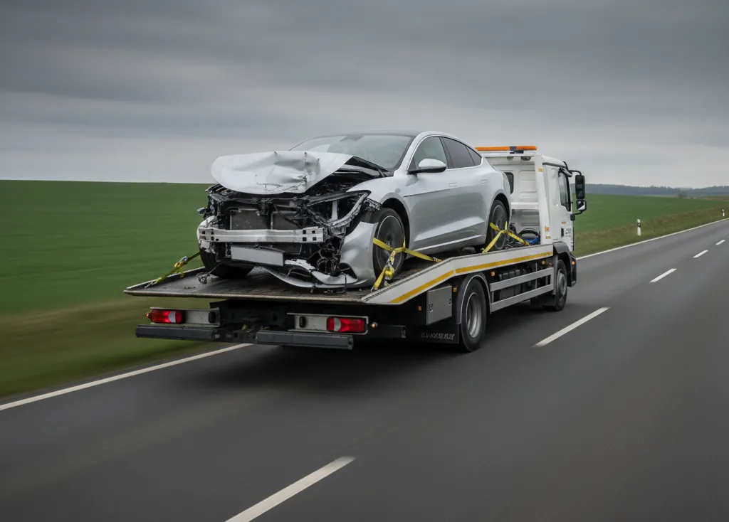 Voiture électrique accidentée