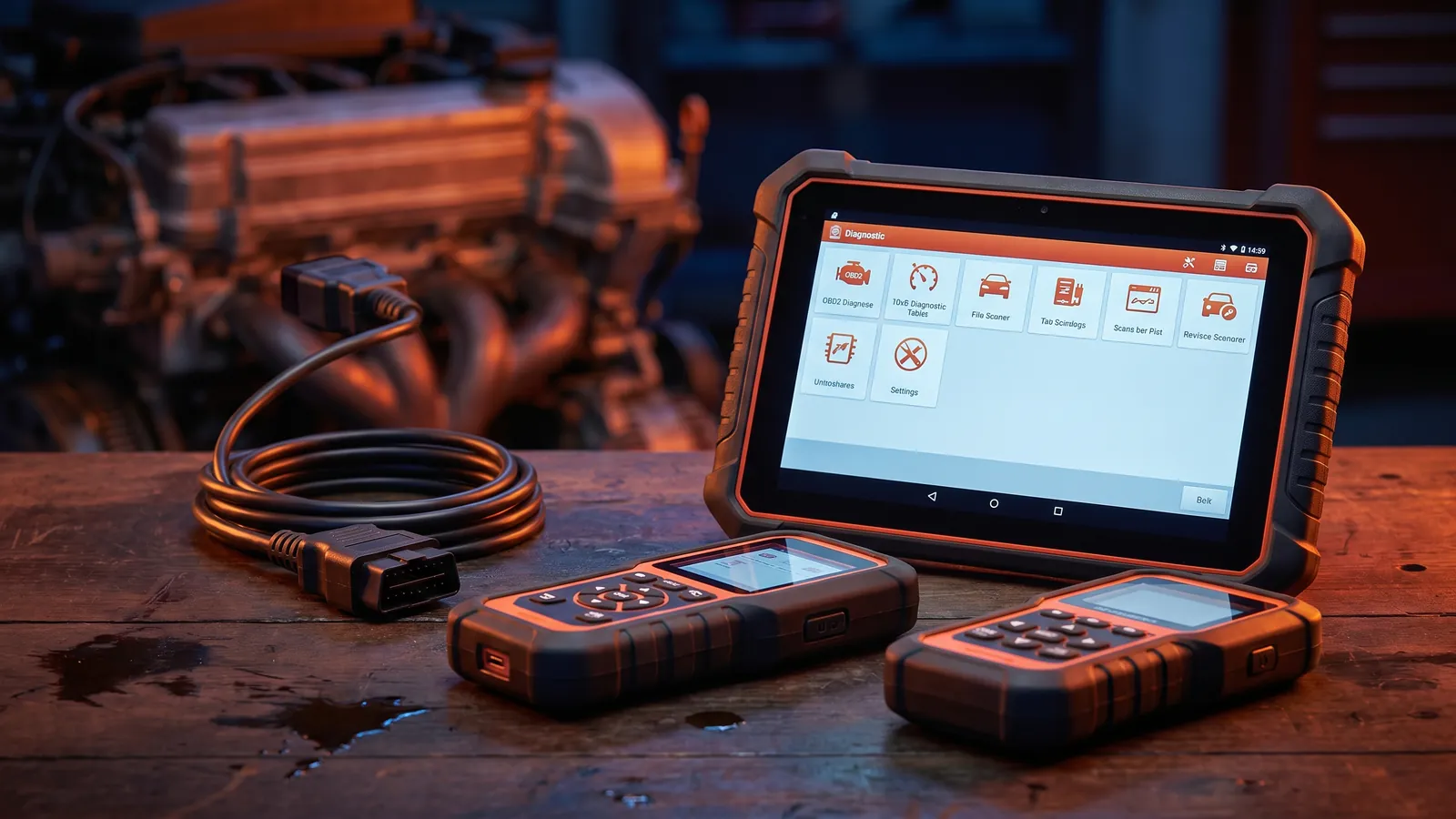 Gamme de valises de diagnostic professionnelles Launch X431 (PRO5, PAD VII, V+) sur un établi d'atelier — comparatif InterCar