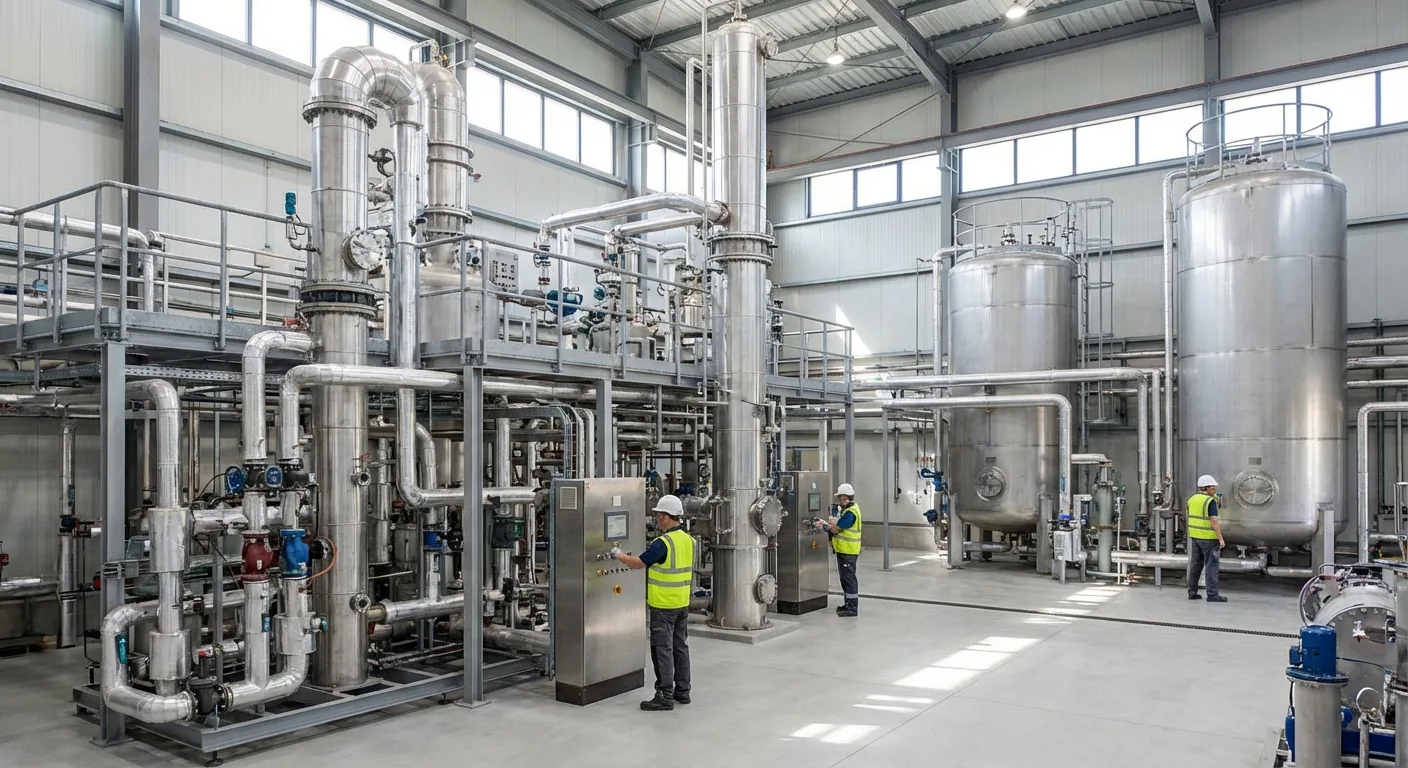 Usine de r&eacute;g&eacute;n&eacute;ration d'huile usag&eacute;e : processus de re-raffinage industriel