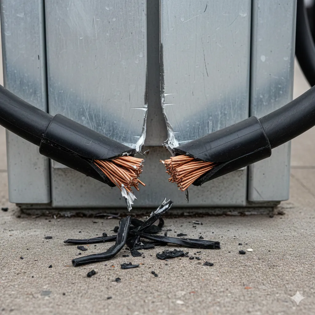Borne de recharge vandalisée
