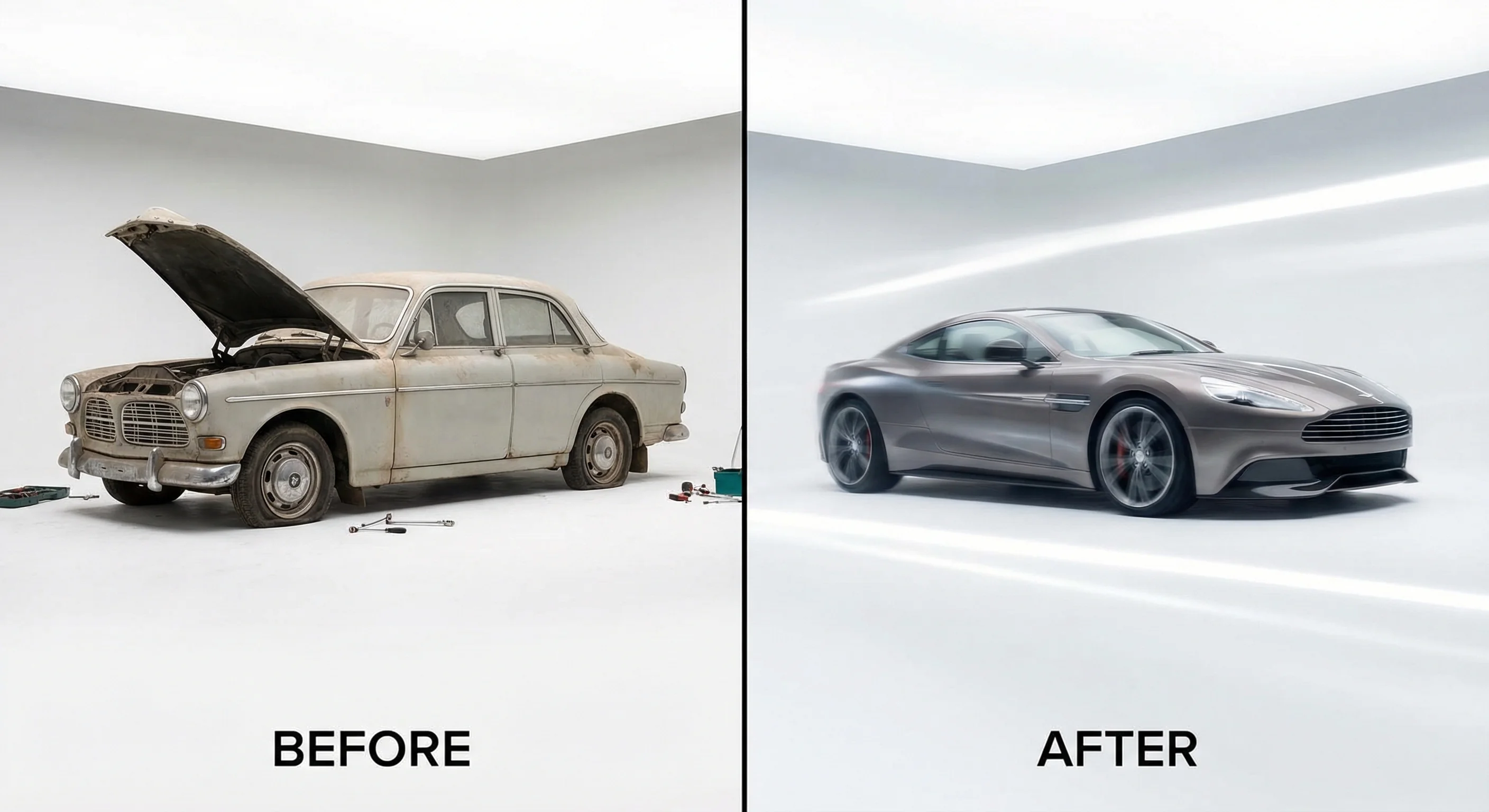 Comparaison entre une voiture roulante et une voiture en panne