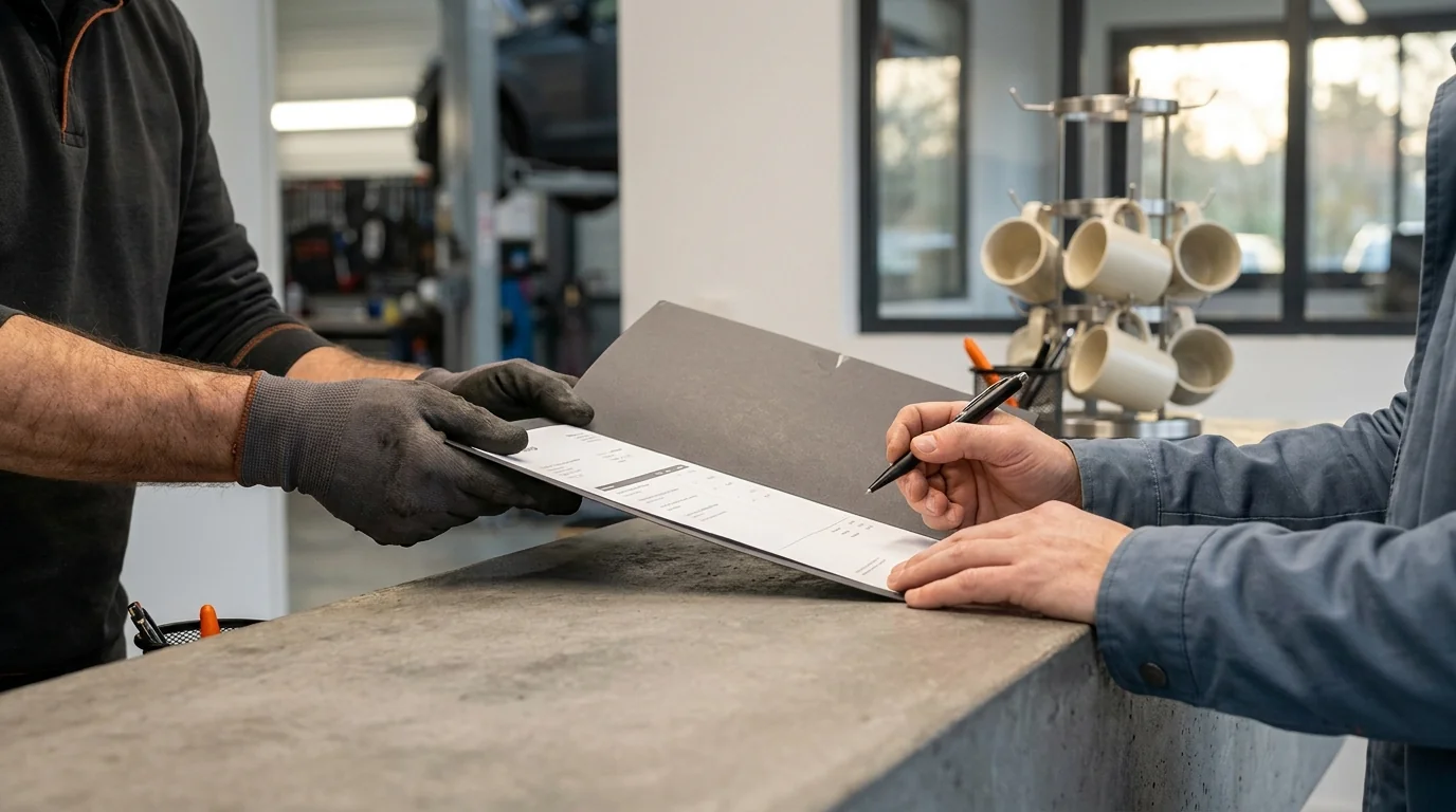 Double devis garagiste avec colonne pièce neuve et colonne PIEC issue de l'économie circulaire