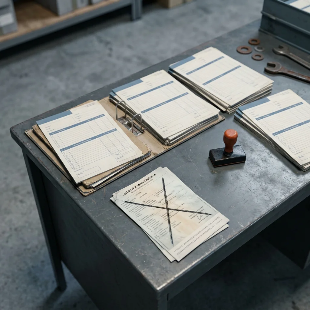 Bordereau de remise VHU avec traçabilité du véhicule et numéro d'agrément ICPE