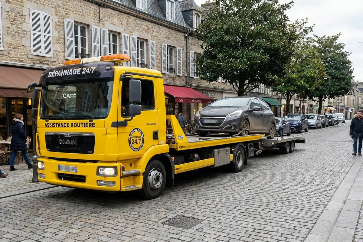 Remorquage d'un véhicule en ville