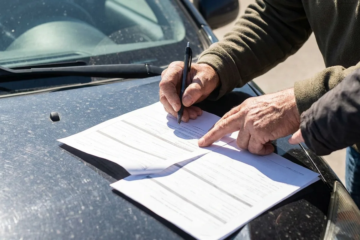 Signature du certificat de cession lors de la vente d'une voiture
