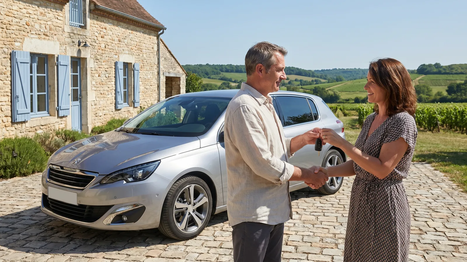 Vente d'une voiture entre particuliers avec remise des clés