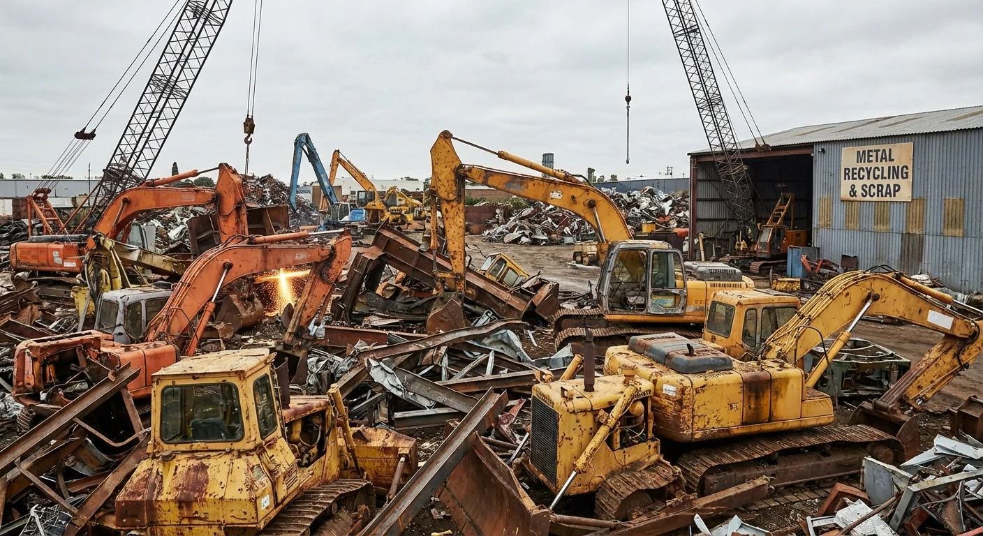 Rachat métaux et ferraille d'engins de chantier et machines industrielles