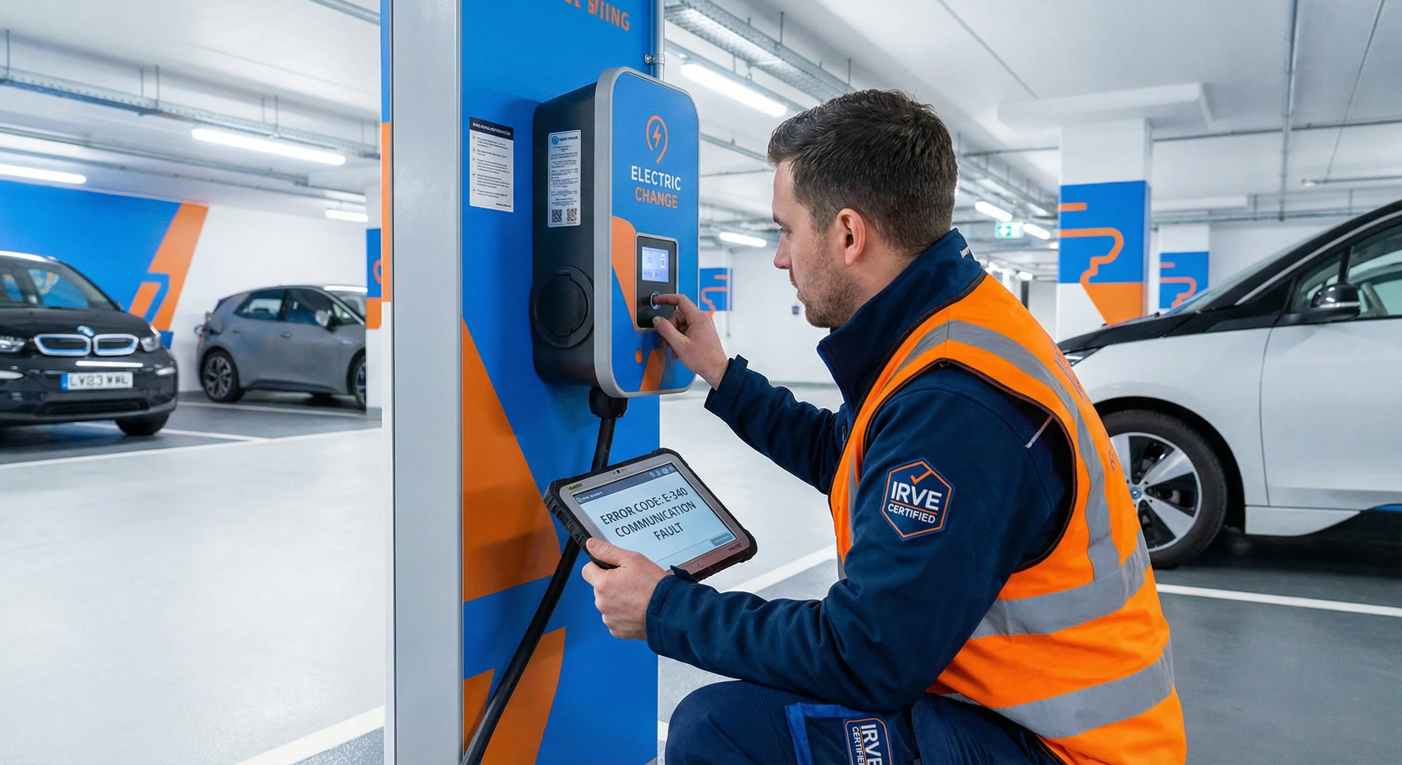 Diagnostic d'une borne de recharge IRVE par un technicien certifié InterElec