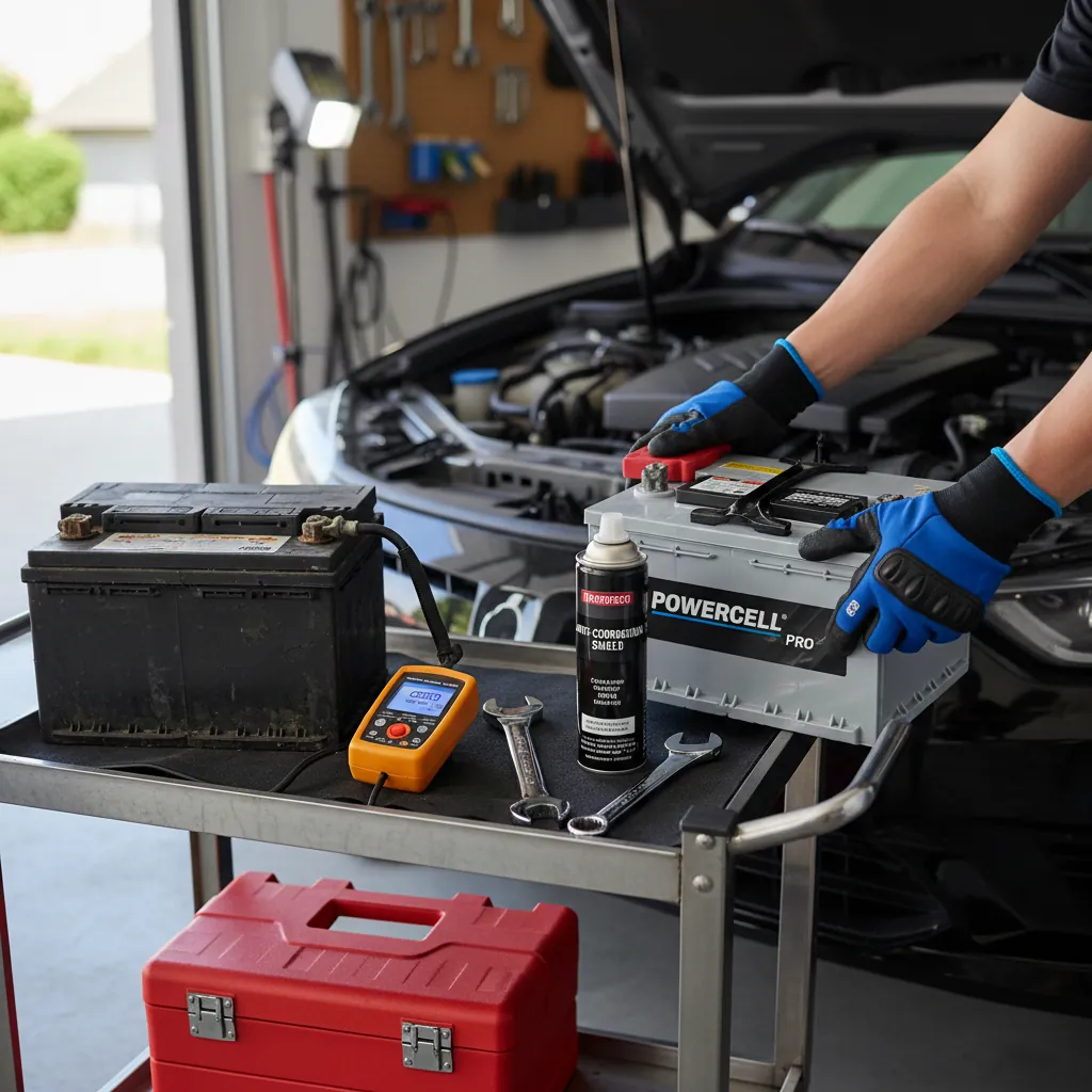 Intervention professionnelle de changement de batterie auto à domicile